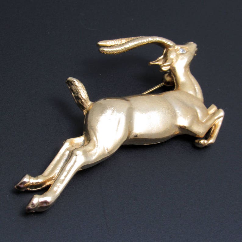 Large Gazelle Brooch Vintage Jewelry