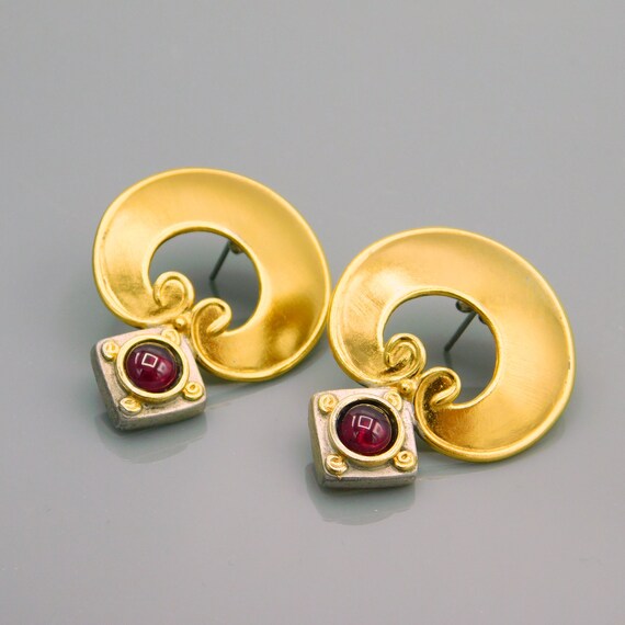 Sterling Garnet Earrings, Gold Sterling Earrings,… - image 7