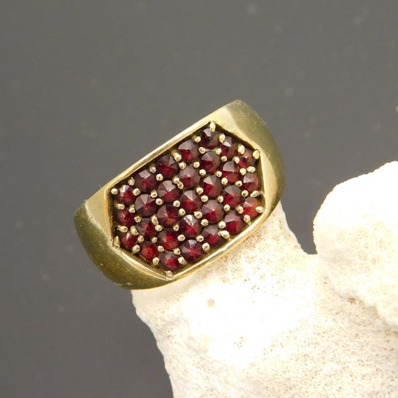 Bohemian Rose Cut Garnet Ring, Sterling Rose Cut … - image 5