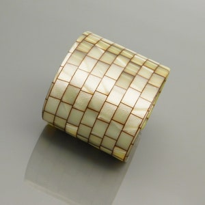 Wide Acrylic Cuff Bracelet, Small Sized Cuff, Faux Shell
