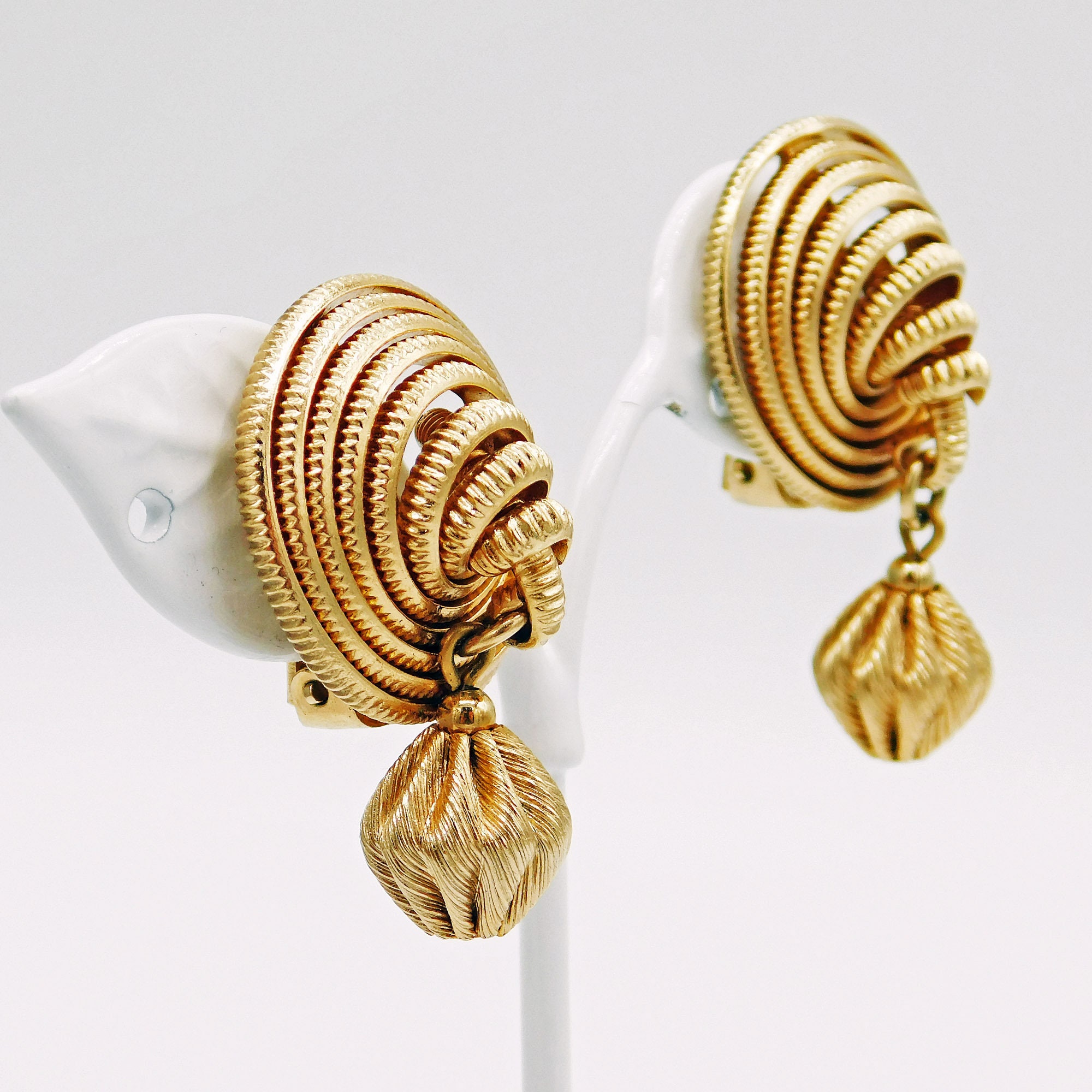 Vintage Napier Earrings Unusual Vintage Earrings Coiled 