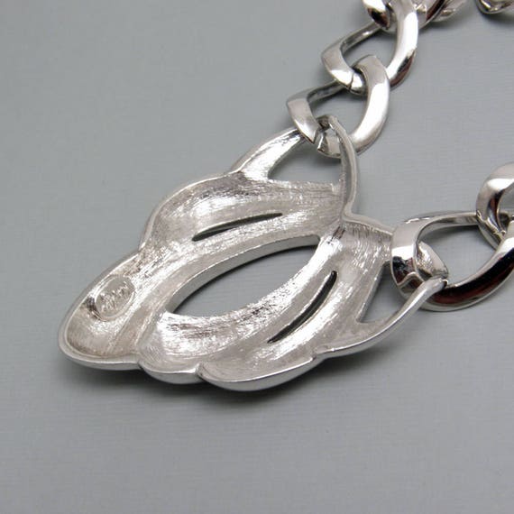 Wide Napier Chain Necklace, Napier Pendant, Vinta… - image 5