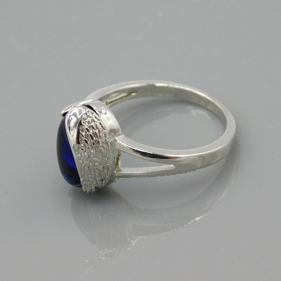 Vintage Sterling Ring, Unique Sterling Ring, Blue… - image 3