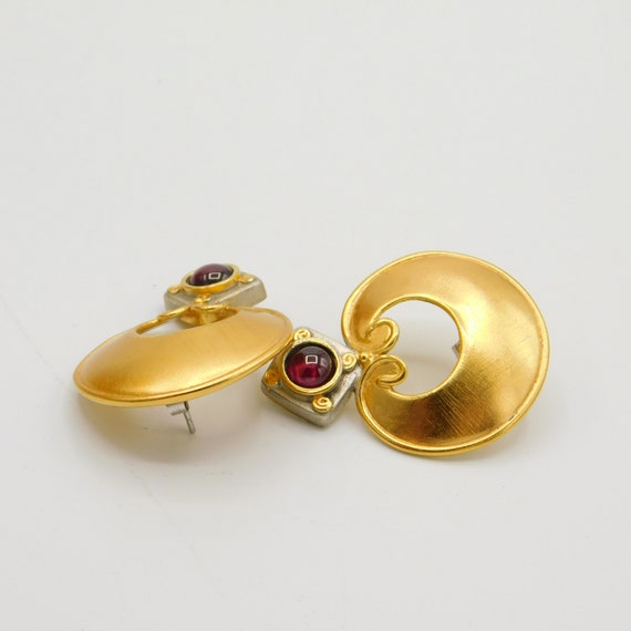 Sterling Garnet Earrings, Gold Sterling Earrings,… - image 5