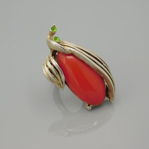 Big Vintage Costume Jewelry Ring, Long Vintage Ring