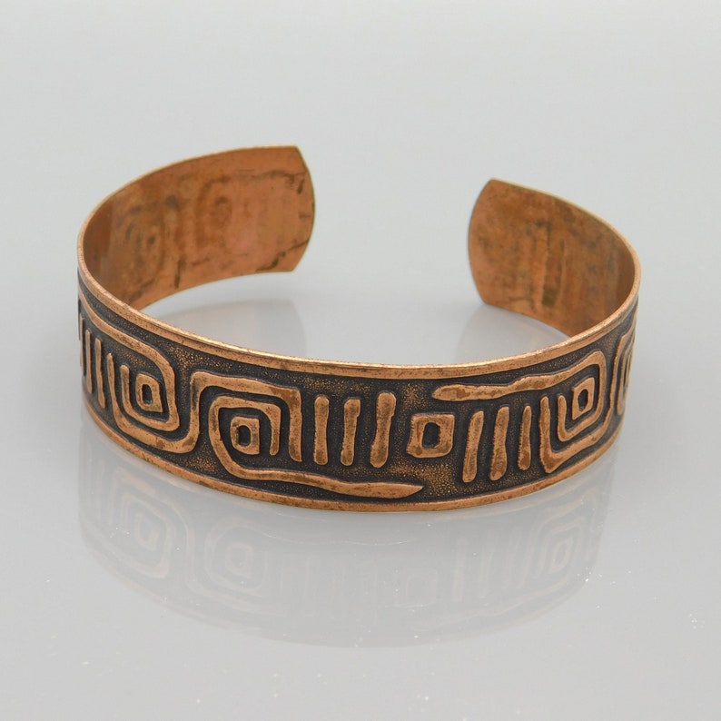 Abstract Copper Cuff Bracelet Vintage Copper Jewelry