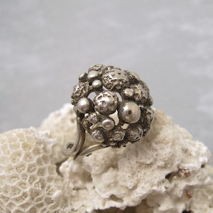 Sterling Silver Modernist Kollmar Jourdan Ring, Brutalist Jewelry