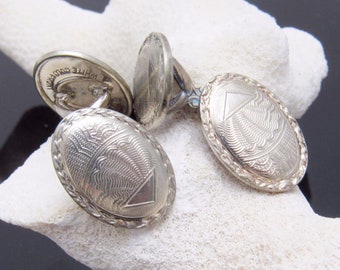 Antique Deco White Gold Cufflinks, Wedding Accessories