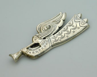 Retired James Avery Sterling Angel Brooch, Angel with Trumpet