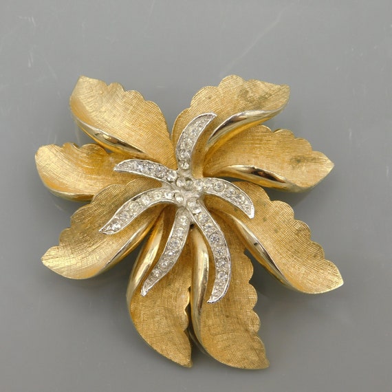 23 Vintage Pins Brooches Wear Crafts Rhinestone Flower Leaf Gold Silver Lot