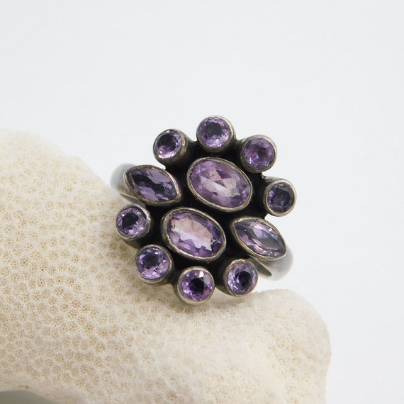 Vintage Amethyst Rings, Sterling Amethyst Ring, V… - image 3