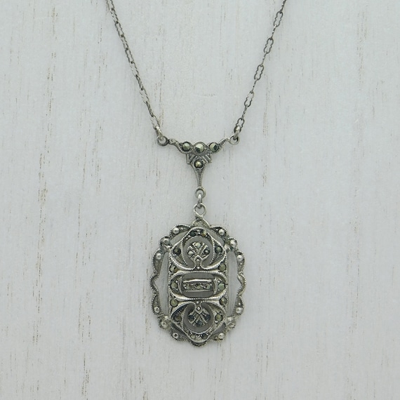 Sterling Antique Art Deco Pendant, Sterling Art De