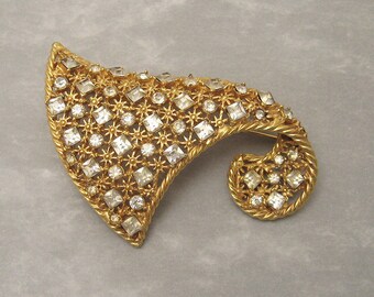 Large Rhinestone Brooch Hattie Carnegie Vintage Jewelry