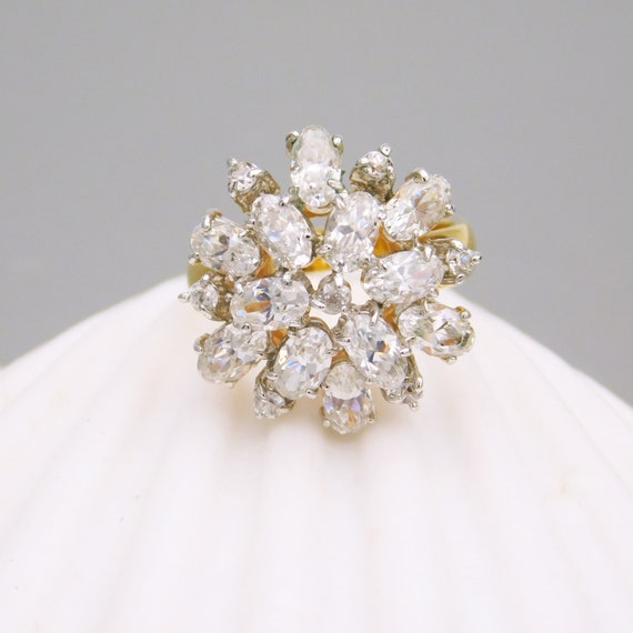 Vintage Rhinestone Ring, Costume Jewelry - image 4