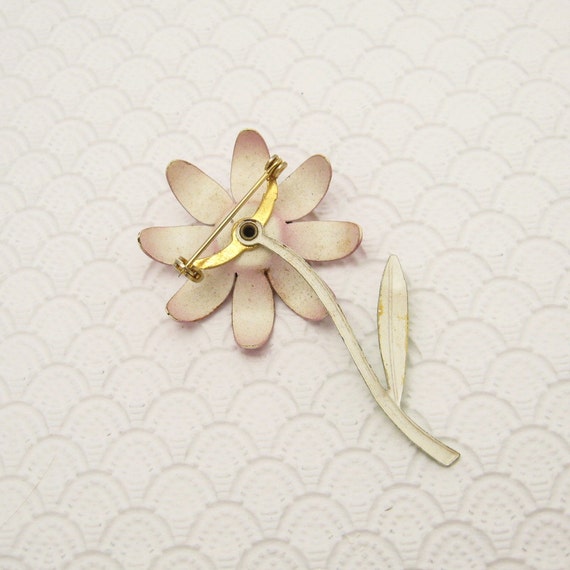 Vintage Flower Brooch Sixties Jewelry Pink Flower… - image 3