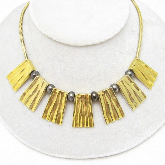 Fringe Necklace Egyptian Style Collar Vintage Jew… - image 2