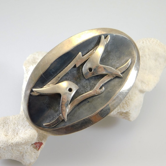 Sterling Modernist Brooch, Vintage Taxco Jewelry,… - image 4