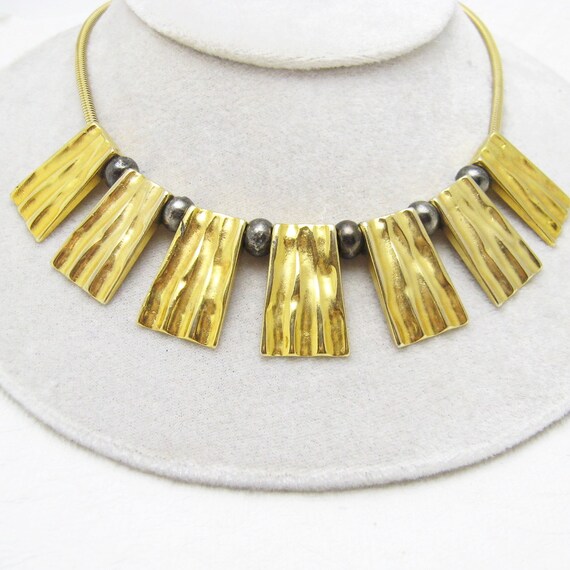 Fringe Necklace Egyptian Style Collar Vintage Jew… - image 4