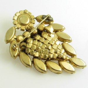 Vintage Czech Rhinestone Brooch Layered Fall Jewelry P5317 image 2