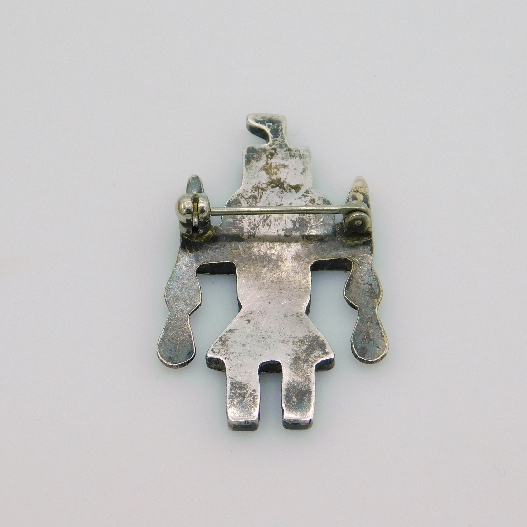 Vintage Inlaid Brooch Medicine Man Brooch Sterling Inlaid Etsy UK