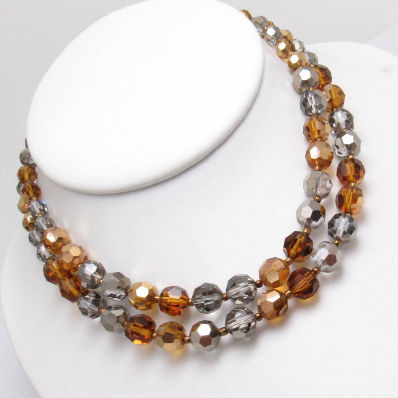 Double Strand Crystal Necklace Marvella Jewelry Vintage Etsy