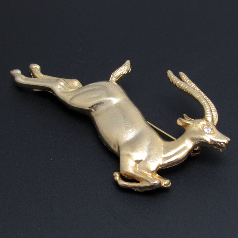 Large Gazelle Brooch Vintage Jewelry