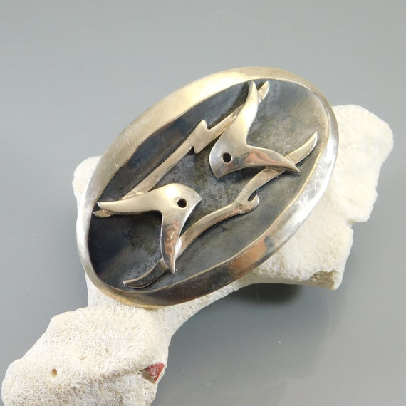 Sterling Modernist Brooch, Vintage Taxco Jewelry,… - image 2