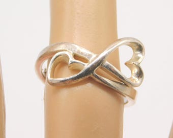 Sterling Double Heart Ring: Mother Daughter