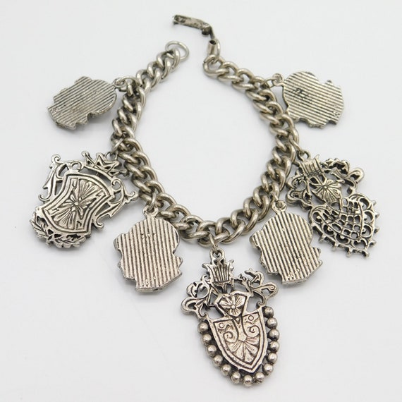 Vintage Charm Bracelet, Heraldic Charm Bracelet, … - image 4