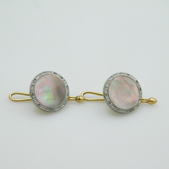Vintage Krementz Shell Button Studs: Circa 1940s - image 1