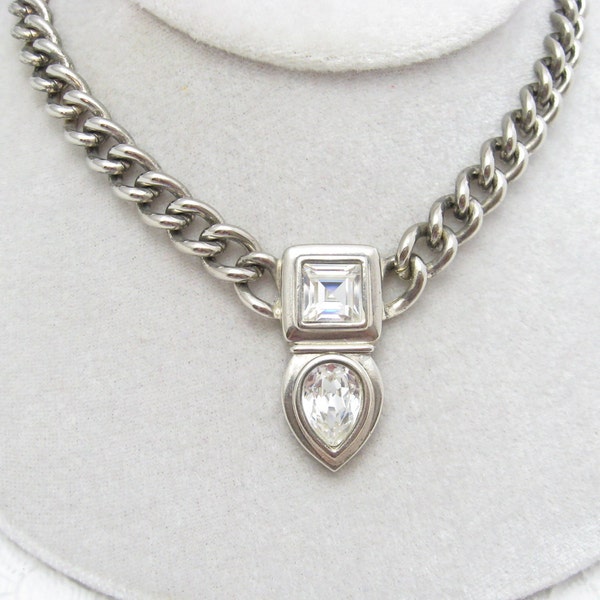 Swarovski Necklace Heavy Chain Vintage Jewelry N6220