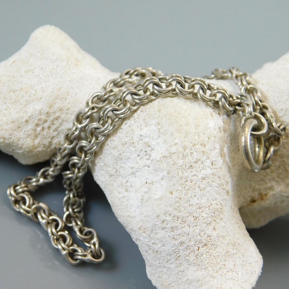 Double Link Bracelet, Sterling Chain Bracelet, Charm … Gem
