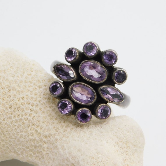 Vintage Amethyst Rings, Sterling Amethyst Ring, V… - image 1