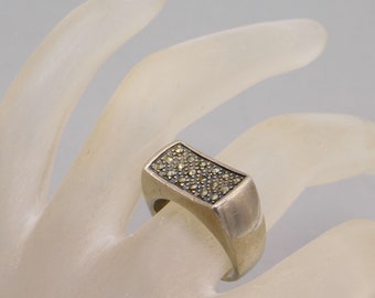 Vintage Sterling Ring, Marcasite Ring, Sterling Jewelry, Marcasite Jewelry, Unique Sterling Ring, Sterling Band