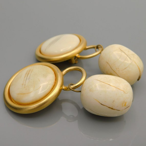 Paire De Boucles D'oreilles Anciennes – Plaqué Or – Clips – Créateur Bernard Prioul – Occasion
