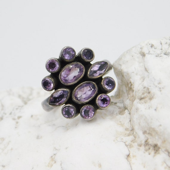 Vintage Amethyst Rings, Sterling Amethyst Ring, V… - image 6