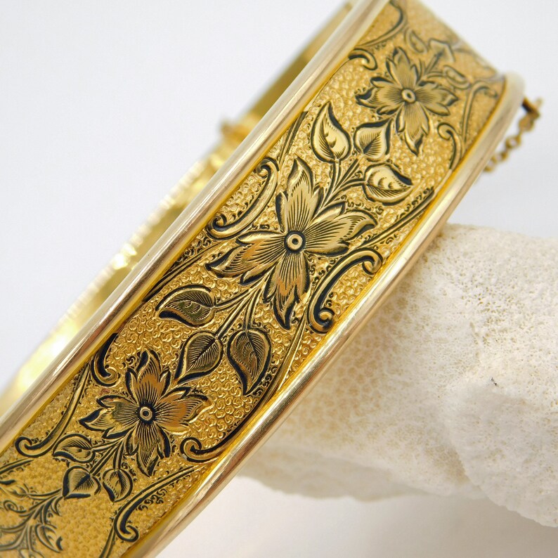 Vintage Gold Filled Bangle Hinged Bangle Bracelet Antique Etsy