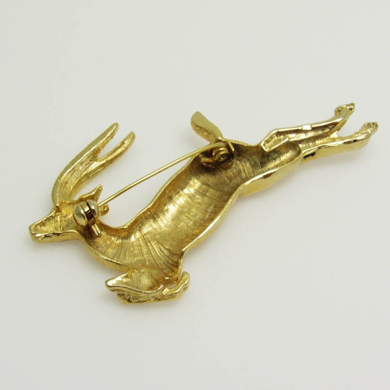 Large Gazelle Brooch Vintage Jewelry