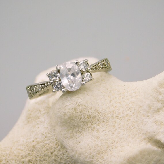 Sterling Rhinestone Ring, Sparkling - image 5