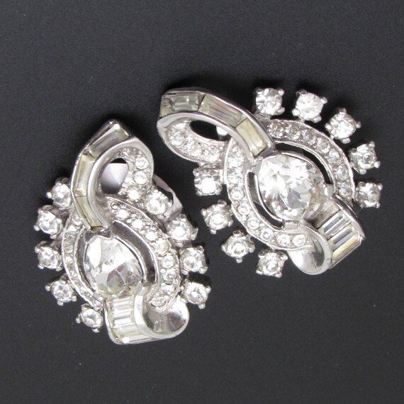Rhinestone Earrings Vintage Jewelry Deco Style - image 6