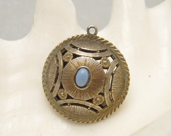 Large Pendant Blue Vintage Jewelry