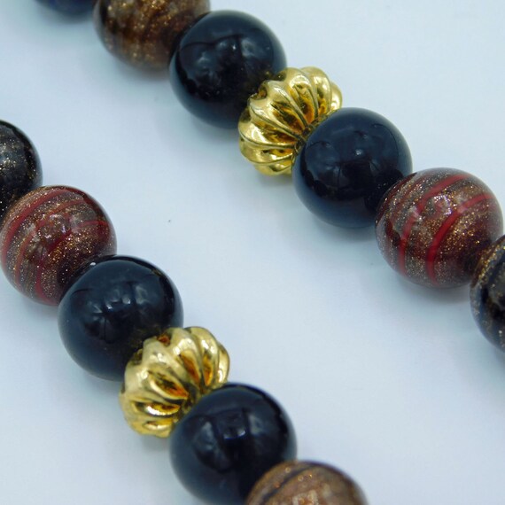 Long Bead Necklace, Glitter Glass Beads, Vintage … - image 10