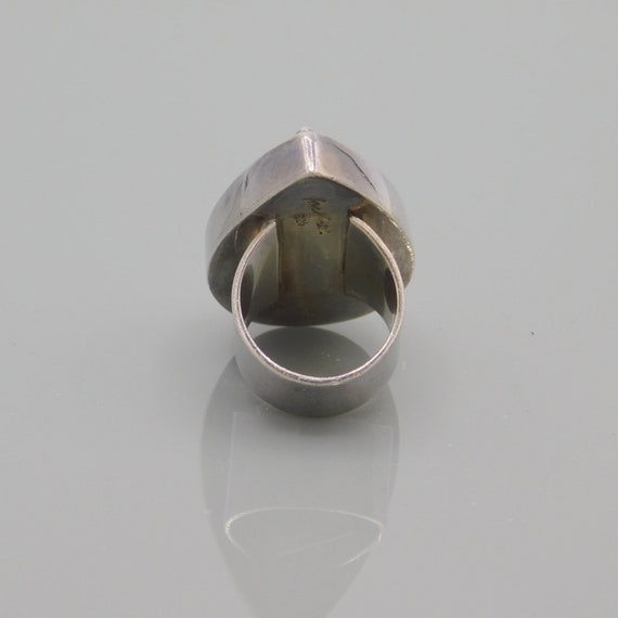 Big Sterling Floral Statement Ring - image 3