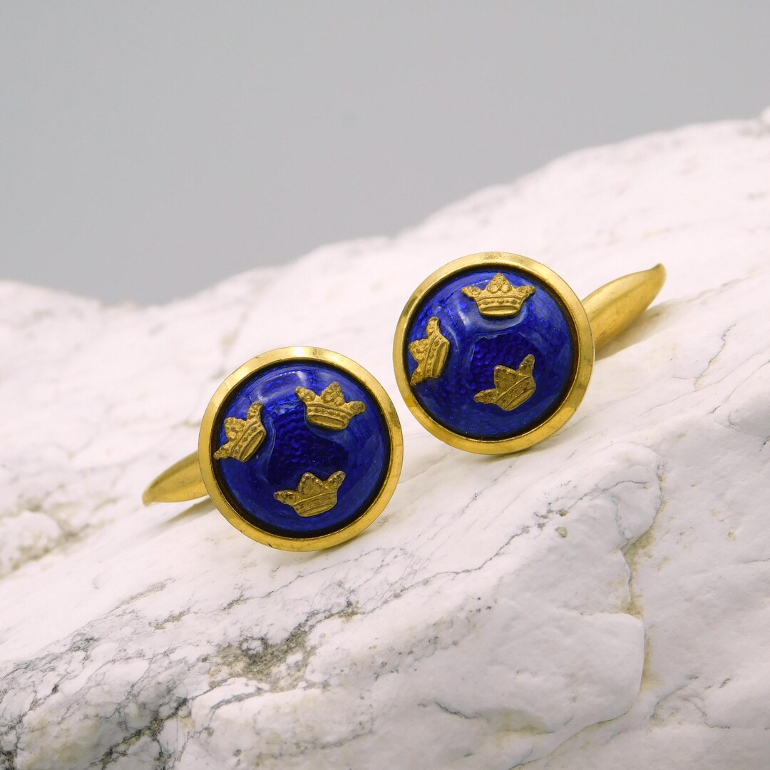 Vintage Sporrong Crown Cufflinks - Etsy