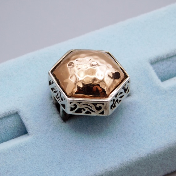 Vintage Barse Sterling Ring: Hammered Copper