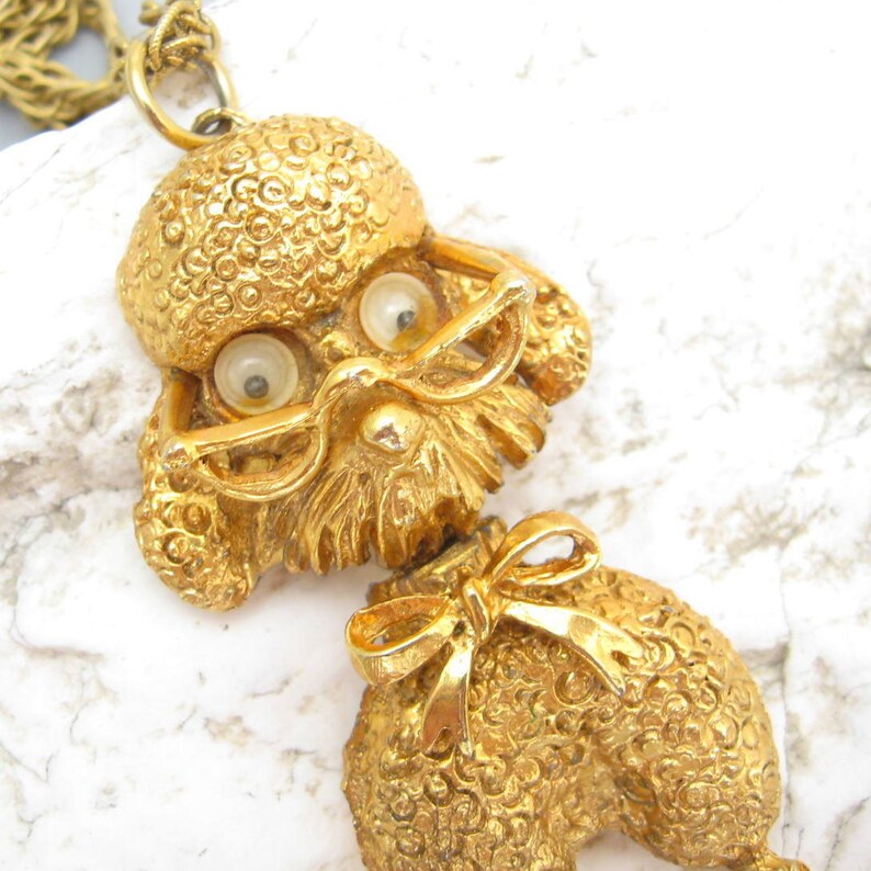 Vintage Large Dog Pendant Googly Eyes Glasses Sixties Necklace Etsy