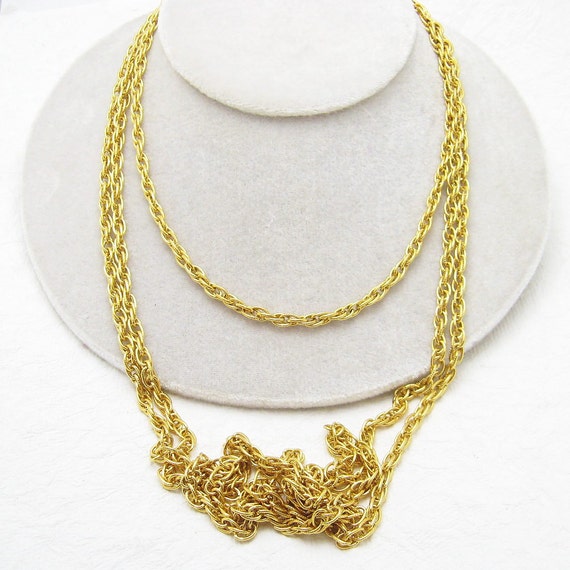Long Chain Multi Strand Necklace Trifari Jewelry - image 5