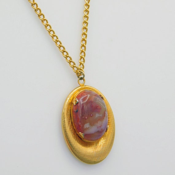 Vintage Agate Pendant, Vintage Necklace, Unique V… - image 5