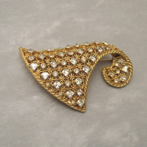 Large Rhinestone Brooch Hattie Carnegie Vintage J… - image 5