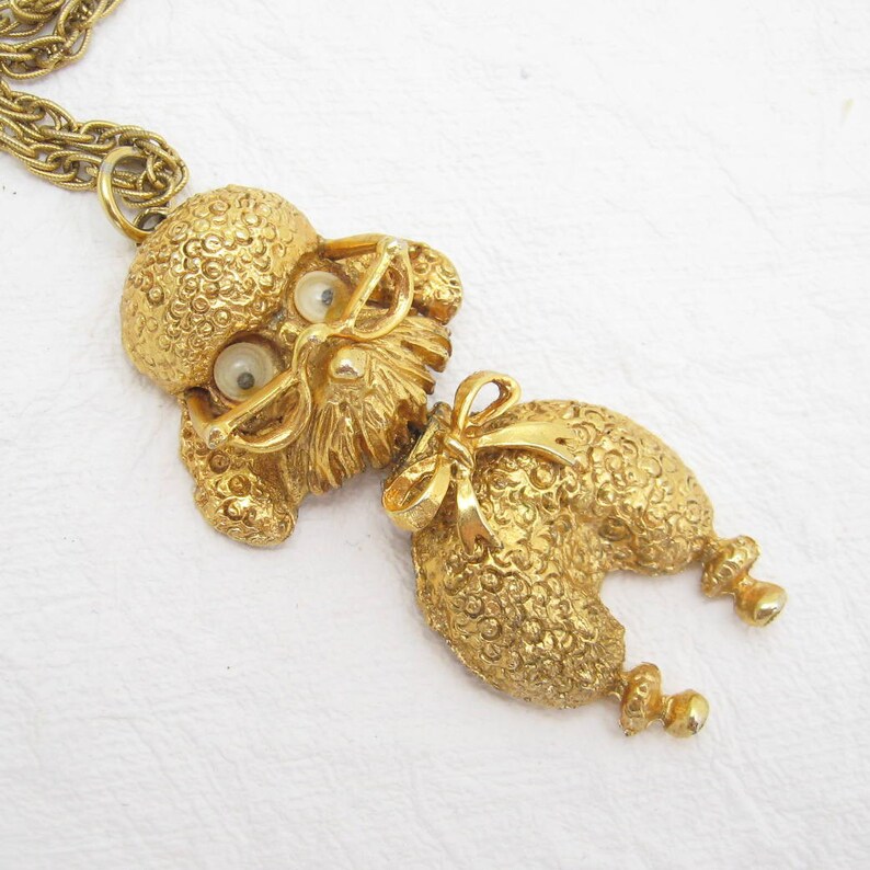 Vintage Large Dog Pendant Googly Eyes Glasses Sixties Necklace Etsy
